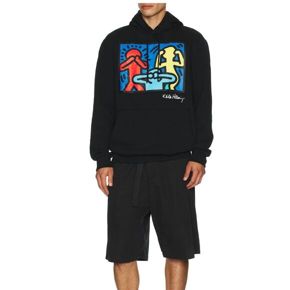 Keith Haring Hoodie Men’s Black Medium Graphic Print See No Evil Hear No Evil - Picture 6 of 8